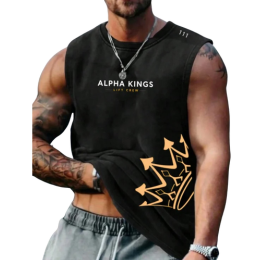 Alpha Kings 111 Men’s Sleeveless T - Black