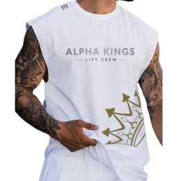 Alpha Kings 111 Men’s Sleeveless T - White